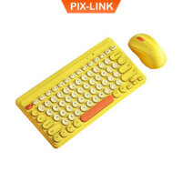 Bộ bàn phím và chuột không dây Pix-link K611, bộ bàn phím và chuột kute nhiều màu để lựa chọn - Hàng chính hãng Hàng nhập khẩu - VÀNG