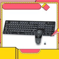 Bộ bàn phím và chuột không dây Wireless LangTu LT600 phím tròn, bấm silent, có đèn Led (2 màu tùy chọn)