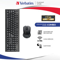 Bộ bàn phím và chuột không dây Verbatim 2.4GHz Wireless Keyboard & Wireless Mouse Combo - Model 66079