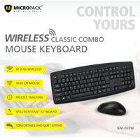 Bộ bàn phím và chuột vi tính Micropack Wireless Keyboard and Mouse Combo- EN Black