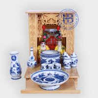 Bộ bàn thờ thần tài giá rẻ 36cm Cơ bản Xanh