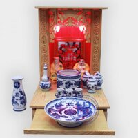 Bộ bàn thờ thần tài giá rẻ 41cm cơ bản Xanh