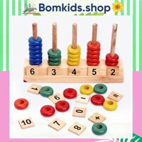 Bộ Bàn Tính Học Số Đếm ⚡Bàn Tính Học Toán⚡ Bằng Gỗ Đồ Chơi Toán Học Cho Bé