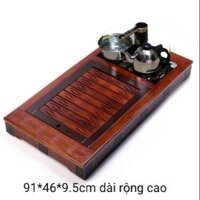 Bộ bàn trà bằng gỗ hương tiết tấu kèm gỗ tủ đan đặc gỗ kèm Theo bộ ấm đun nước tự động hàng đẹp
