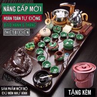 Bộ bàn trà điện thông minh tự động đa năng , khay trà đạo Tượng tỳ hưu phong thuỷ khung gỗ -TH 08 ,một bộ như hình