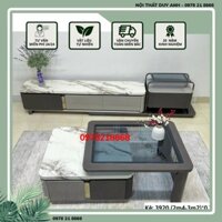 BỘ BÀN TRÀ SOFA PHÒNG KHÁCH CAO CẤP NHẬP KHẨU, MẶT ĐÁ CHỐNG CHỊU NƯỚC MÃ ST 120 VÂN CỰC ĐẸP MÀU SẮC BẮT MẮT FREESHIP HN