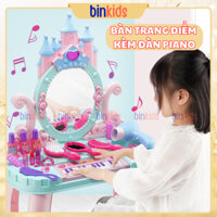 Bộ bàn trang điểm lâu đài có ghế kèm đàn Piano và phụ kiện trang điểm cho bé