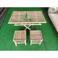 Bộ bàn tre xếp cho quán ăn,gia đình,làm tiểu cảnh...