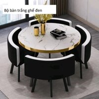 Bộ bàn tròn 4 ghế cho chung cư, văn phòng, nhà nhỏ, thiết kế hiện đại phong cách Bắc Âu