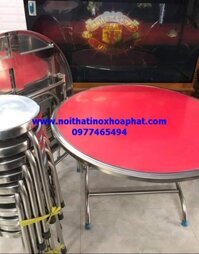 Bộ bàn tròn inox 1 bàn 10 ghế CAO CẤP