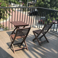 Bộ bàn xếp mini Manis 2-4 ghế Lombok gỗ dầu