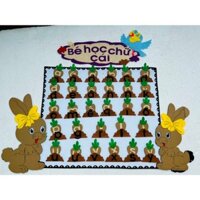 Bộ bảng bé học chữ cái chất steam bảng chữ cái cài chữ hình thỏ cho bé học