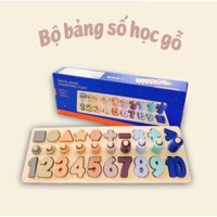 Bộ bảng đồ chơi gỗ chữ cái và số học