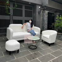 Bộ Băng Ghế Sofa Chữ M Màu Trắng Cho Phòng Khách Hiện Đại Mẫu Mới Nhất Kích Thước Dài 2m4/2m2/2m/1m8/1m6 Giá Tận Xưởng