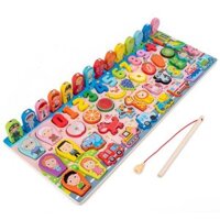 Bộ Bảng Gỗ Câu Cá Ghép Hình Học, Chữ Cái, Đồ Chơi Ghép Hình Thông Minh Phát Triển Trí Tuệ Cho Bé