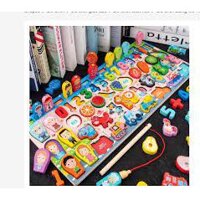 Bộ bảng số thông minh, bộ đồ chơi câu cá và ghép số học bằng gỗ mẫu mới nhất 2020