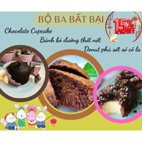 Bộ Bánh cupcake sô cô la, Donut và Bánh bò đường thốt nốt gồm bột trộn, nguyên liệu & vật dụng làm bánh