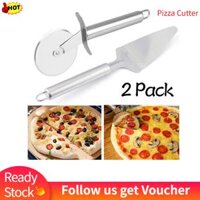 Bộ Bánh Xe Cắt Pizza Con Lăn Cắt Pizza Bằng Inox Có Xẻng Bộ Dụng Cụ Cắt Nhà Bếp