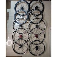 Bộ bánh xe đạp Costu 16in - 305, 349 phanh vành, phanh đĩa 24h màu bạc