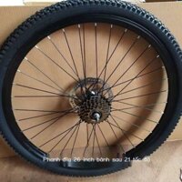 Bộ bánh xe đạp leo núi 24 inch 26 inch vành hợp kim nhôm dày 2 lớp vành hợp kim nhôm phanh đĩa v-br