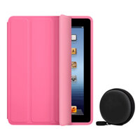 Bộ Bao Da Cho iPad Air 2 Smart Case SCIPDAIR2&amp;CU-PK Hồng Và Hộp Đựng Tai Nghe  Hàng Chính Hãng