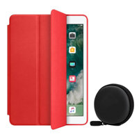 Bộ Bao Da Cho iPad Mini 1 2 3 Smart Case SCIPDmin123&CU-REĐỏ Và Hộp Đựng Tai Nghe Hàng Chính Hãng