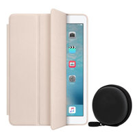Bộ Bao Da Cho iPad Mini 1  2  3 Smart Case SCIPDmin123&amp;CU-GD Vàng Đồng Và Hộp Đựng Tai Nghe  Hàng Chính Hãng