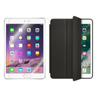 Bộ Bao Da Smart Case Cho iPad Air 2 Đen Và Kính Cường Lực Glass - Hàng Chính Hãng