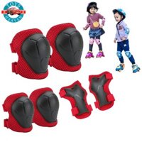Bộ Bảo Hộ Tay Chân Cao Cấp 6 Món - Mũ Bảo Hiểm Cho Bé 2-8 Tuổi Tập Đi Scooter, Trượt Patin, Đạp Xe, Xe Motor Điện Cho Bé