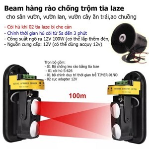 Bộ báo trộm chống leo hàng rào bằng tia laze ABT-100V3