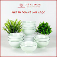 Bộ bát ăn cơm men lam ngọc cao cấp Bát Tràng - Bộ 6 và 10 bát