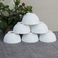 Bộ bát ăn cơm men trắng chính hãng gốm sứ Bát Tràng- 6 Bát