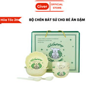 Bộ bát ăn dặm cho bé bằng gốm sứ nhiều màu dễ thương ( Bộ 6 Món )