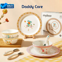 Bộ bát ăn dặm cho bé, chén sứ ăn dặm cho bé kèm thìa dĩa Mideer Kids Tableware