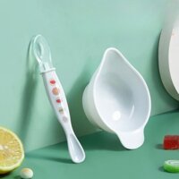 Bộ bát ăn dặm kèm thìa silicon TOUKIE cho bé 0-1 tuổi