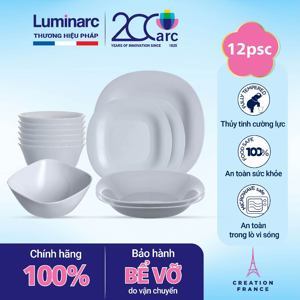 Bộ bát đĩa 12 món Luminarc Carine thuỷ tinh cường lực CR12