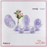 Bộ bát đĩa 30 sản phẩm viền vàng 22K Luxury màu tím thạch anh Thủy Tinh Ngọc USA Home Set cao cấp nhập khẩu chính hãng