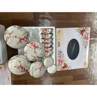 Bộ bát đĩa Bát Tràng cap cấp có hộp xốp đẹp làm quà tặng