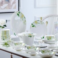 Bộ Bát Đĩa Bộ Bát Đĩa Bộ Bát Đĩa Sứ Xương Bộ Bát Đĩa Gốm Sứ Jingdezhen Bộ Đồ Gia Dụng Đơn Giản Tân Gia Sang Trọng