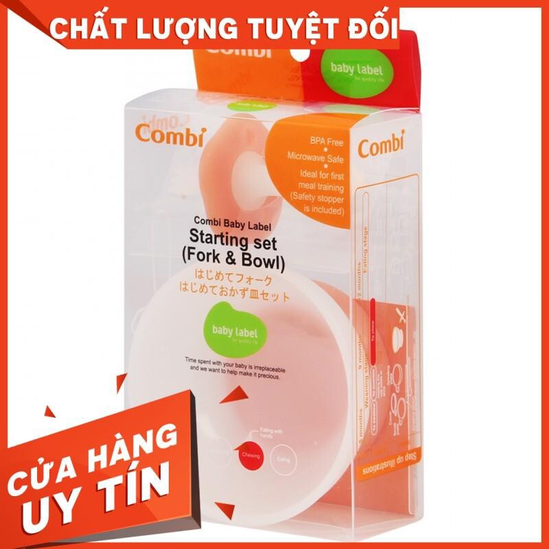 Bộ bát dĩa cho trẻ tập ăn Combi 106228