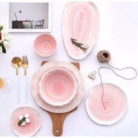 Bộ bát đĩa gốm sứ màu pastel Nebulea phong cách Bắc Âu hiện đại