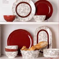 Bộ bát đĩa gốm sứ Rough Red họa tiết màu pha decor nghệ thuật - Bắc Âu cao cấp | Rough Red Dishes