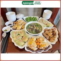 BỘ BÁT ĐĨA HOA MẶT TRỜI 7 MÓN SỨ MINH CHÂU, Bộ Bát Đĩa [Hoa Mặt Trời] Full Set 1 Tô + 6 Đĩa To☀️