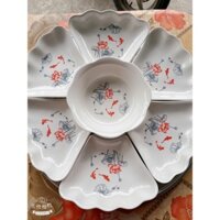 BỘ BÁT ĐĨA HOA MẶT TRỜI SIZE ĐẠI 54CM HỌA TIẾT CHUẨN SỨ MINH CHÂU VÀ BÁT TRÀNG