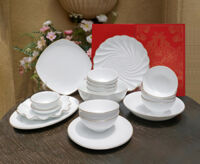 Bộ bát đĩa Hoàng Kim  Sứ trắng viền vàng