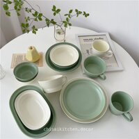 Bộ bát đĩa Midori màu pastel phong cách Hàn Quốc nhẹ nhàng