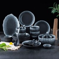 Bộ bát đĩa Nhật Bản bát sứ và đũa đĩa bộ đồ ăn vi sóng gia đình bát ăn và bát đĩa Đĩa đôi Bắc Âu- Bộ đồ ăn Bohemian -