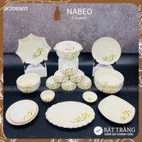 Bộ Bát Đĩa Sen Vàng Bát Tràng, Tô Chén Ăn Cơm, Bộ Qùa Tặng Gốm Sứ Có bán lẻ và bán theo bộ