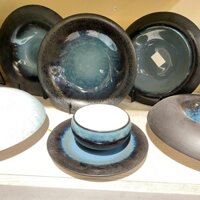 Bộ Bát Đĩa Sứ Cao Cấp Đen Lòng Xanh PITO Sang Trọng - SỨ MING
