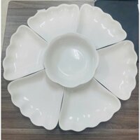 Bộ bát đĩa sứ cao cấp Minh Châu, Set bát đĩa hoa mặt trời sang trọng, tiện lợi